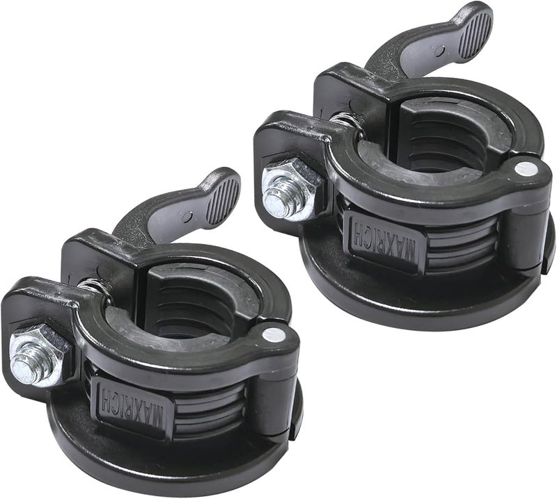 MAXRICH T Barbell Clamp 1 inch Multiple Sizes & Adjustable Weight Clips for Barbell Quick Release Barbell Clips|Barbell Collar Bar Locks for Weight Lifting (Black) - Image 1